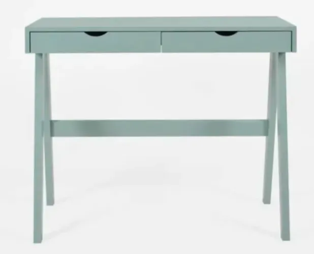 Escrivaninha Tok&Stok verde menta com 2 gavetas - 90 x 45 cm
