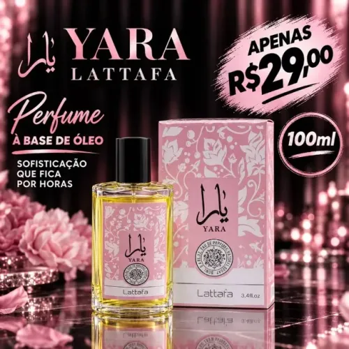 Perfume Yara Lattafa 100ml ? À Base de Óleo, Alta Fixação