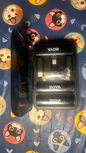 Microfone Boya Lapela Sem Fio Duplo Boyalink + Case Recarga