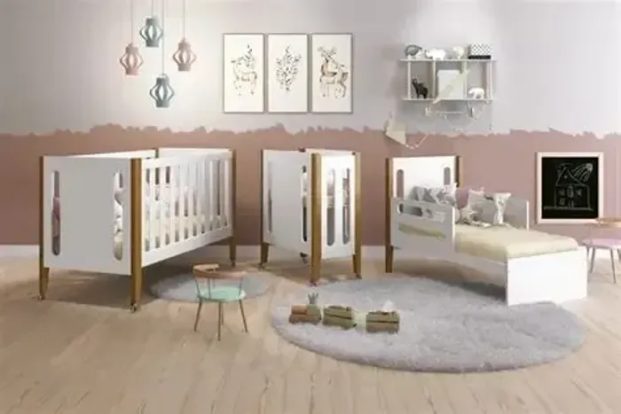 Berço 3 em 1 Tom que vira mini cama e mini Berço