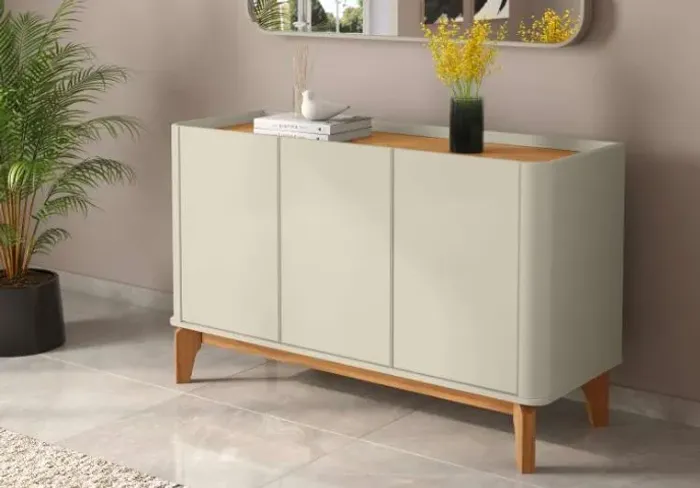 Buffet Flip 3Pts Off White/Cinamomo Patrimar - Entrega Rápida!