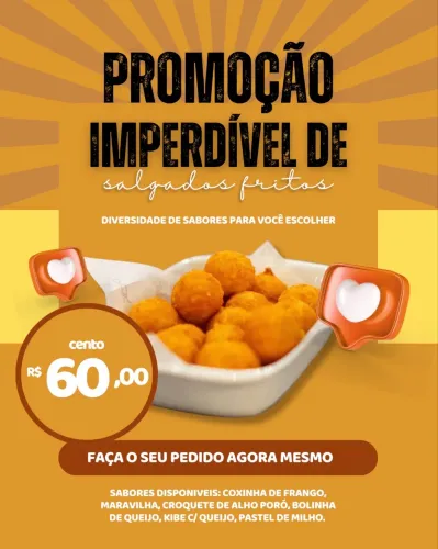 salgados artesanais fritos