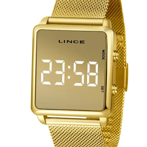 PROMO! Relógio Lince Digital Feminino Dourado