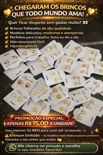 ? Brincos folheados de alta qualidade