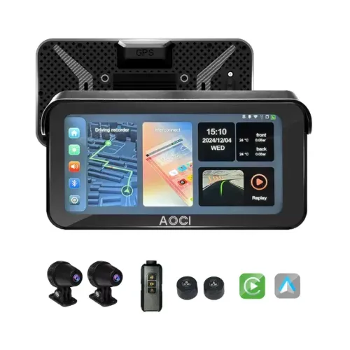 AOCCI C6 Pro Câmera Veicular para Motocicleta Tudo em Um com GPS e Proteção Antifurto