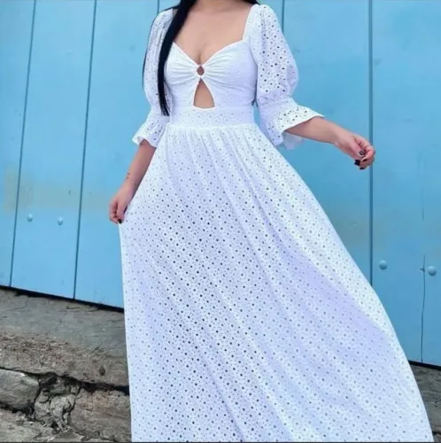 Vestido longo em laise tamanho P
