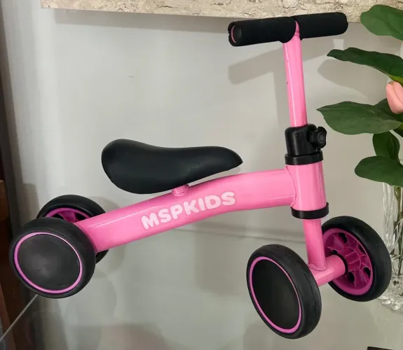 Bicicleta Infantil Rosa MSPKIDS - 4 Rodas