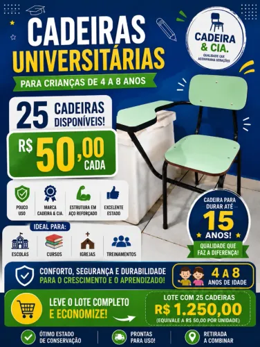 CADEIRA ESCOLAR - 4 ANOS A 8 ANOS