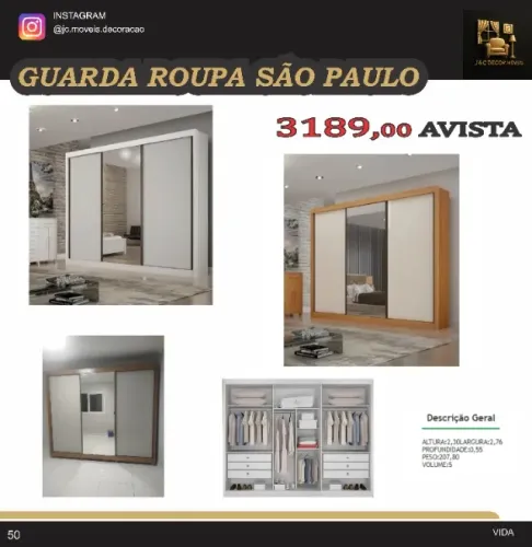 GUARDA ROUPA SÃO PAULO NO MDF