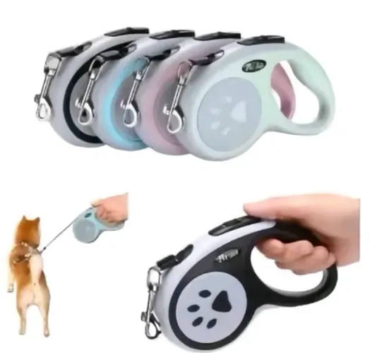 (CONSULTAR ATACADO) Guia Retrátil Cachorro/Gato Fita Resistente Com Trava De Segurança