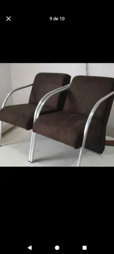 Poltronas braços alumínio redondo