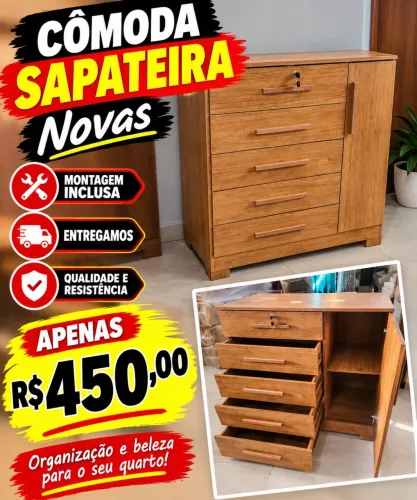 CÔMODAS SAPATEIRA NOVAS