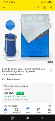 Saco de dormir casal