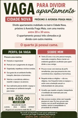 Divido apartamento (ler anúncio)