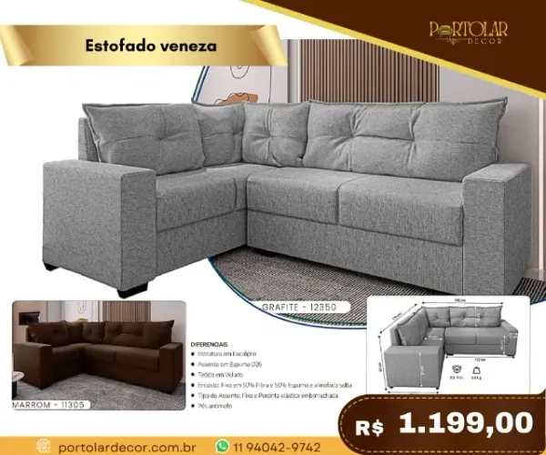 Estofados Veneza, a pronta entrega