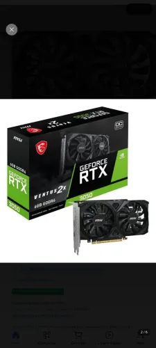 Placa de Video MSI GeForce RTX 3050 Ventus 2X OC, 6GB, GDDR6, 96-bit,