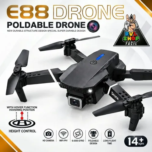 Drone E88 Com Câmera e Controle Remoto Novo