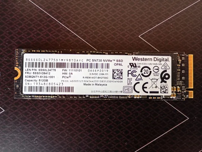 NVME WEST DIGITAL WD 500 GB
