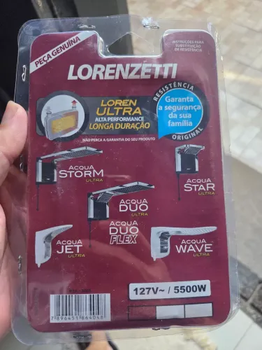 Resistência para Chuveiros Acqua Ultra 127V 5500W Lorenzetti