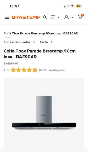 Vende-se Coifa Tbox de parede Brastemp Nova na caixa