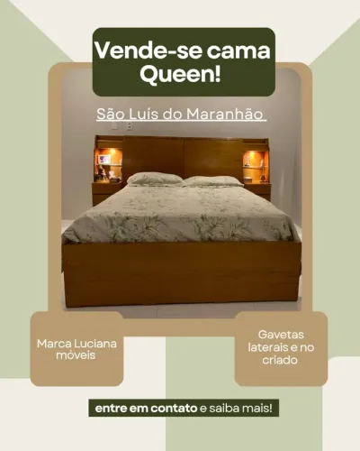 Vendo Cama Queen de madeira da marca Luciana Móveis