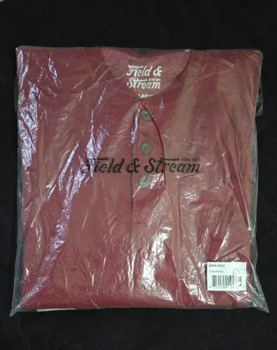 Casaco Field & Stream Double Reed Henley Vermelho [XL EUA - XG BR] (Nova / Importada EUA)