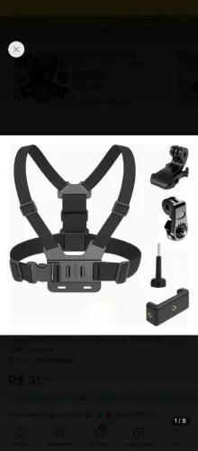 Suporte para câmera, montado peito 