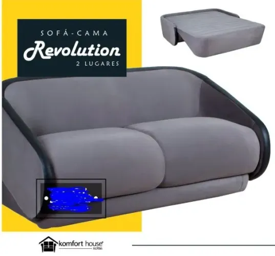 Sofá Cama Revolution CINZA VELUDO 162CM