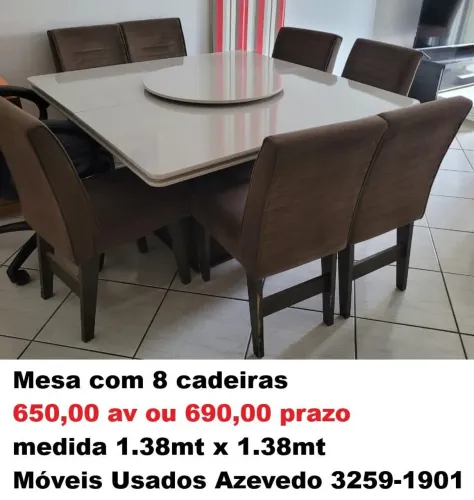 Mesa com 4 oi 6 cadeiras