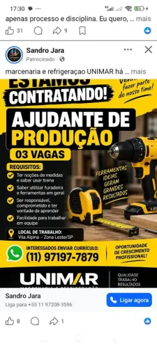 Ajudante de produçao