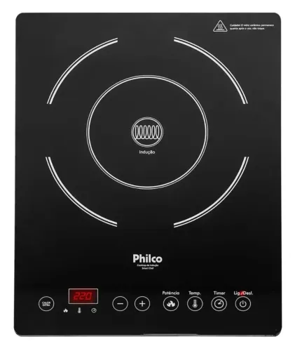 Fogão Cooktop Elétrica Philco Smart Chef Pct01 Preto 220v