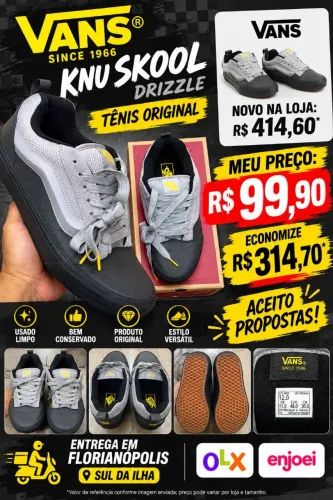 TÊNIS VANS KNU SKOOL DRIZZLE semi novo 46
