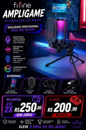 Microfone FiFine Ampligame
