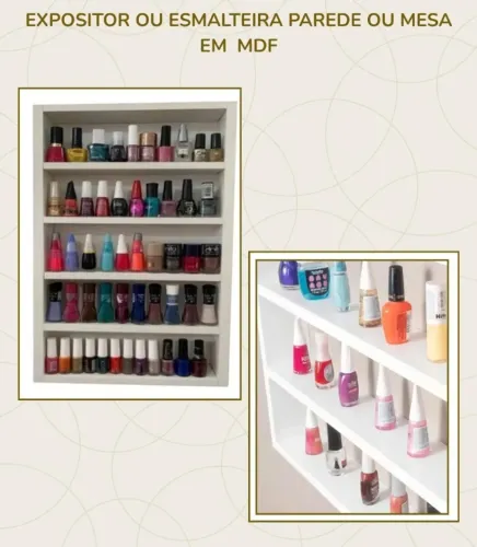 Esmalteira de parede ou mesa em MDF branco