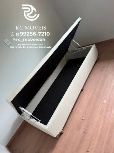 Cama Box Baú Solteiro 88x1.88 com Pistão a Gás - Baú Blindado