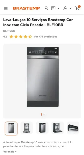 Lava louças 10 serviços Brastemp