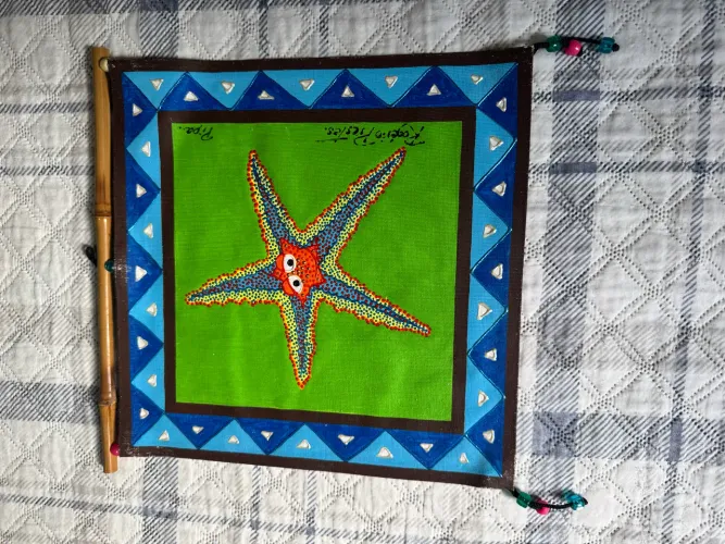 Tela decorativa , pintura relevo . Arte popular brasileira , Rogério Prestes