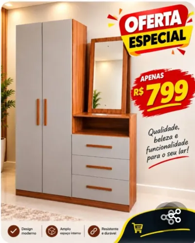 Guarda roupa moderno, uma escolha perfeita