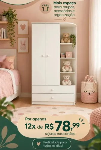Roupeiro infantil em mdf