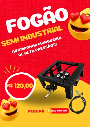 Fogão semi industrial 1 boca