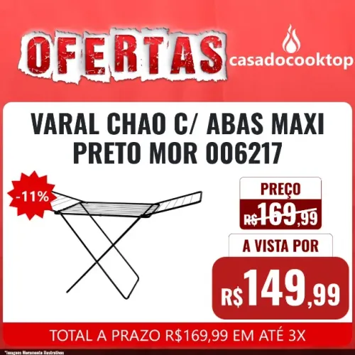 VARAL CHAO C/ ABAS MAXI PRETO MOR 006217