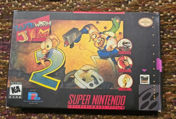 Earthworm Jim 2, SNES, REPRÔ C/ MINI CAIXA