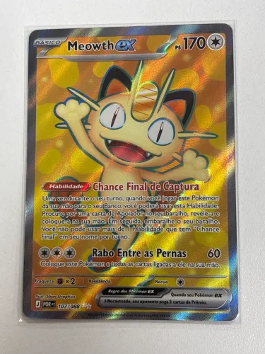 Carta Pokémon  Meowth ex Full Art 107/088 - Português (Near Mint)