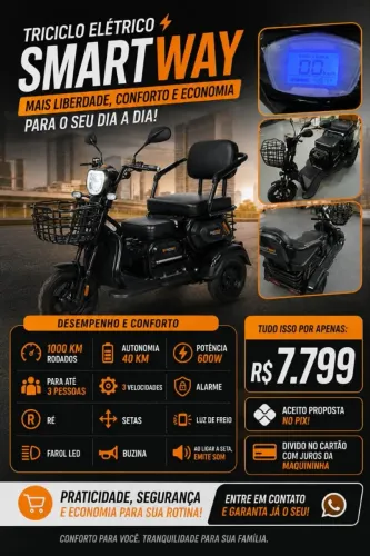 Vendo triciclo eletrico para 3 pessoas 