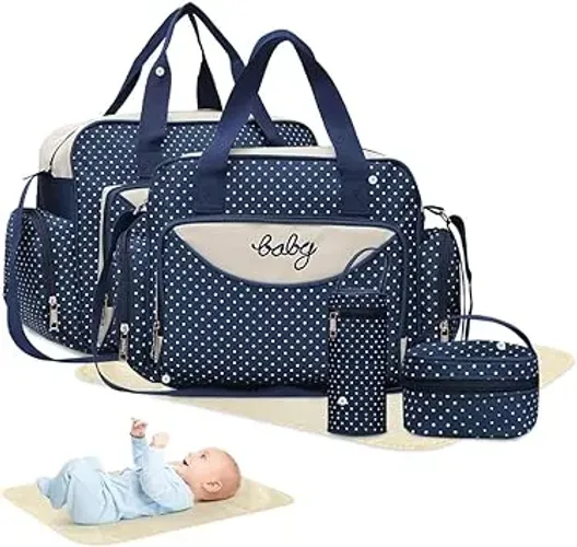Kit 5 Peças Bolsa Maternidade Multifuncional Para Mães Novo