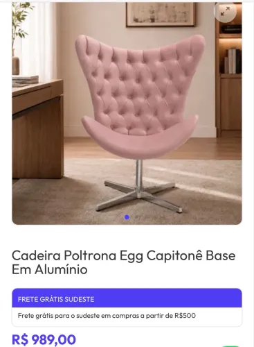 Poltrona giratória pé alumínio
