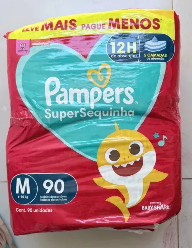 Fralda Pampers SuperSequinha (90 unidades) - Tamanho M