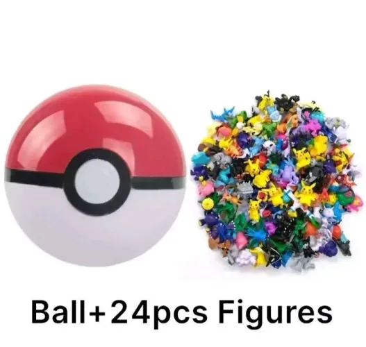 Pokébola com 24 mini pokémon em pvc