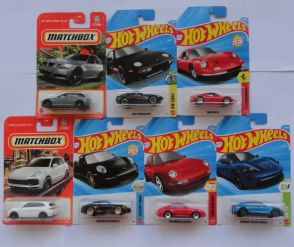 hot wheels matchbox lote 7 minis porsche ferrari bmw hotwheels veja