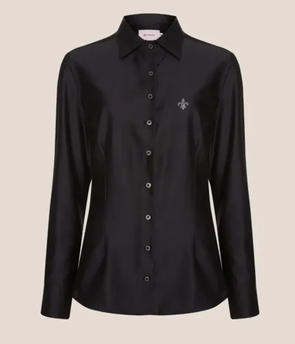 Camisa Dudalina Cetim Lisa Cristais Swarovski